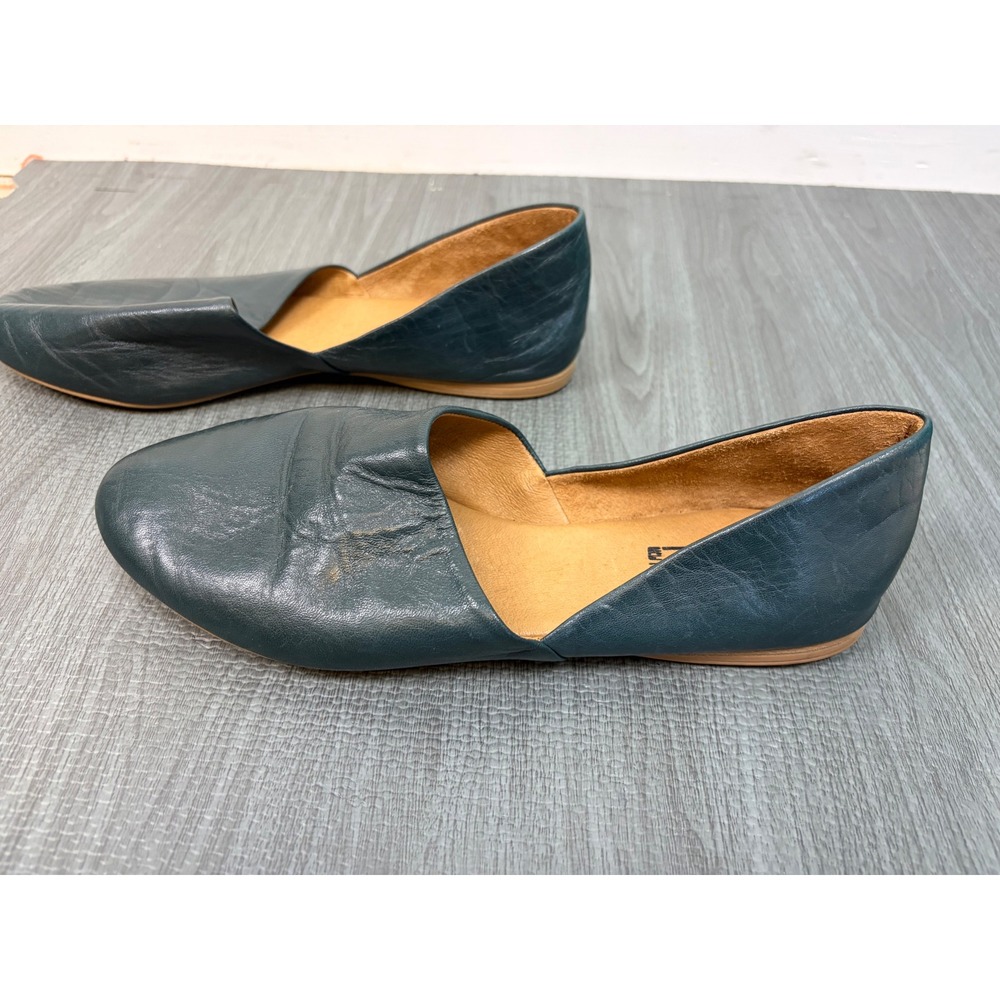 Miz Mooz Kimmy Flats US 7.5 38 Teal Blue Leather D'Orsay Slip On Almond Toe Fall - Picture 8 of 10